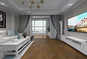 古典橡木方形拼花帶玻璃,進口地板,環保地板